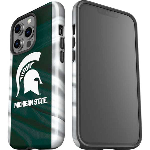 Michigan State University Away Grey Jersey iPhone 15 Pro Impact Case